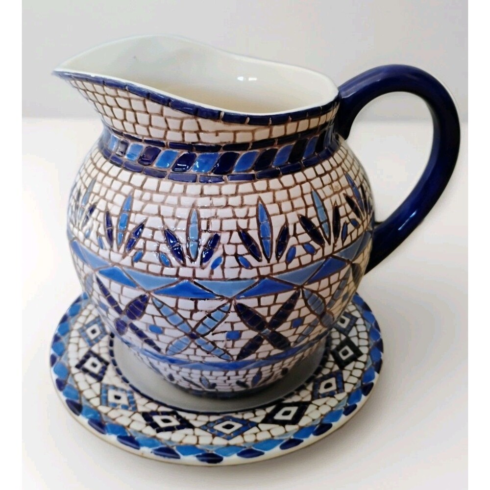 Talavera-inspired ceramic pitcher and plate set Zrike Hand-painted Phillippines